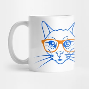 Cute cat in orange and blue Mug